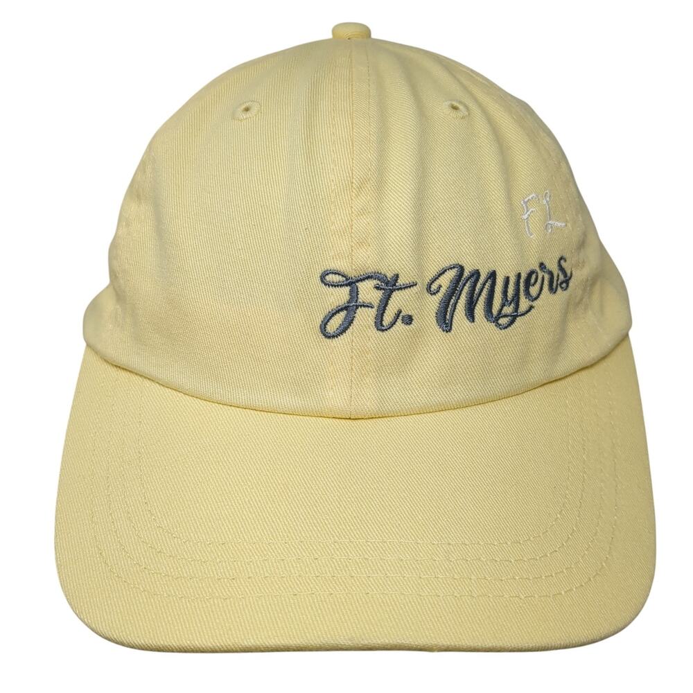 Ft. Myers Slideback Baseball Hat Yellow Medium Embroidered Paramount